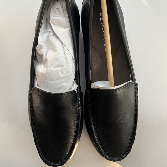 Aerosols Over Drive Black Leather Loafers 5.5 - Picture 1 of 8